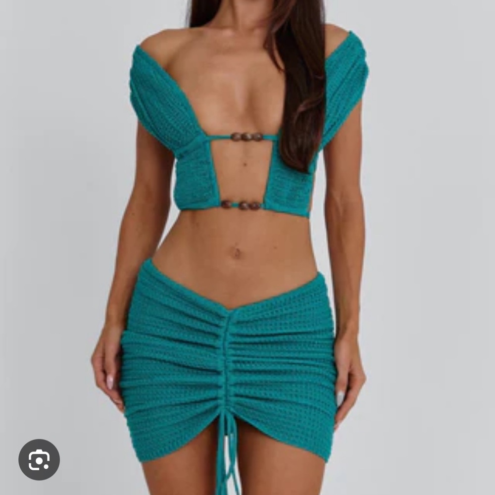 Teal Knit Women's Skirt